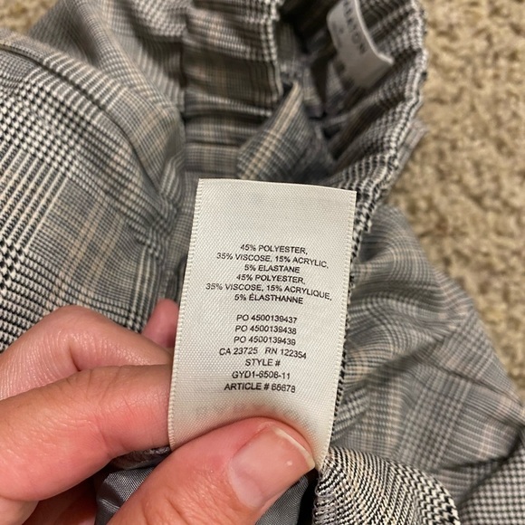 Babaton Aritzia Women’s Plaid Cohan Pants Trousers Black & Grey Size 4 Ankle - Picture 7 of 10